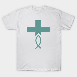 Jesus Fish Cross Symbol of Christianity T-Shirt